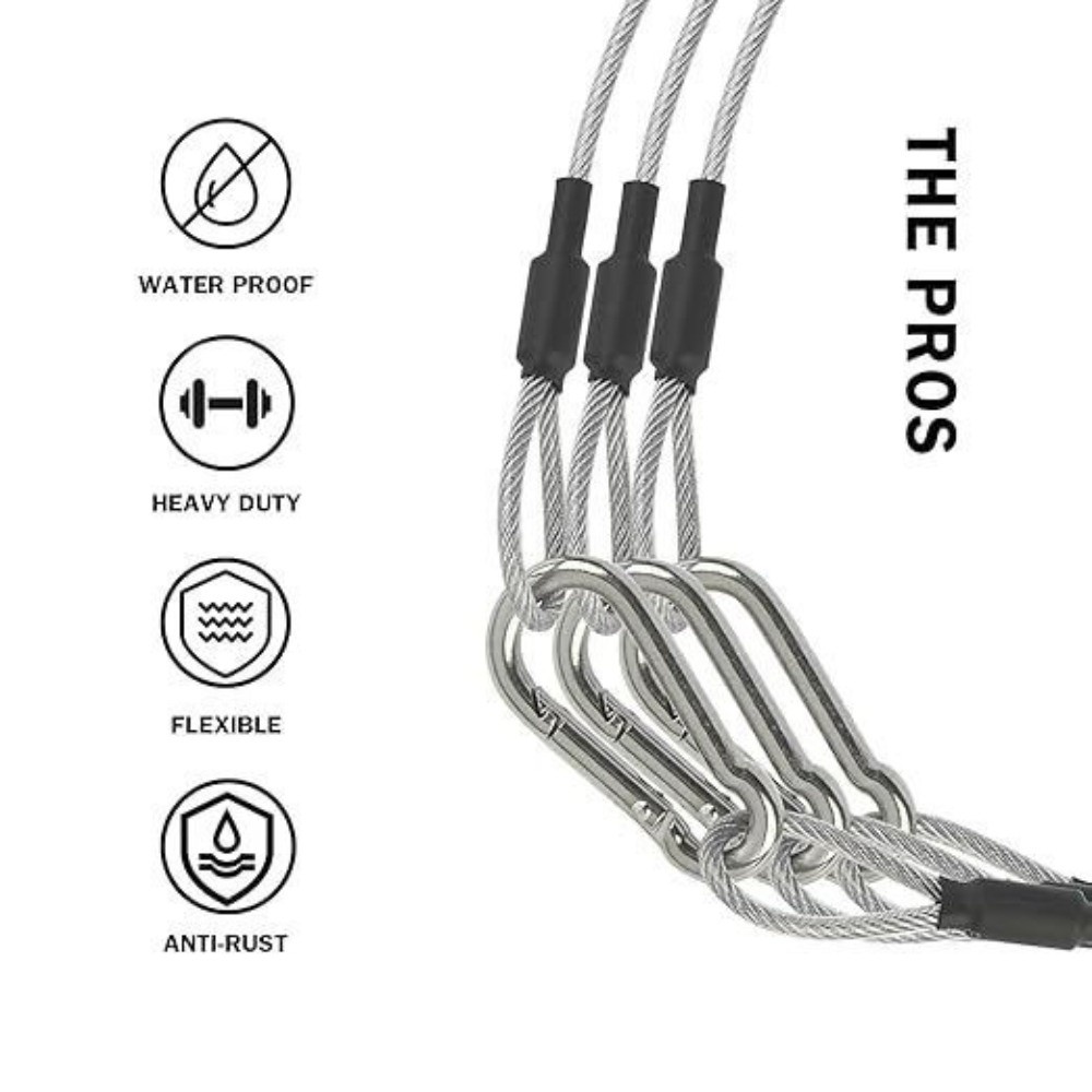 Cable Lock Flexible - كابل أمان من الفولاذ المقاوم للصدأ،